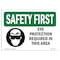 Signmission OSHA Sign, Eye Protection Required In This Area, 10in X 7in Decal, 10" W, 7" H, Landscape OS-SF-D-710-L-10788 - alternate 1